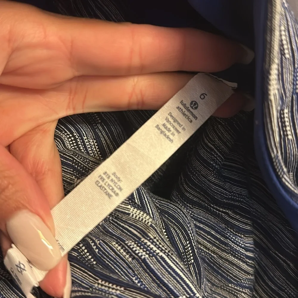 Lululemon‎ Wunder Under Crop Hi Rise Space Dye Twist Sapphire Blue Multi